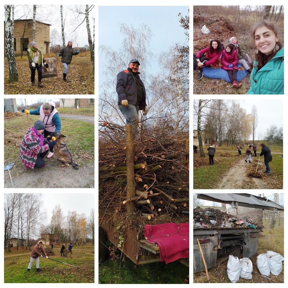 Отак прибирали територію Малоснітинського ліцею